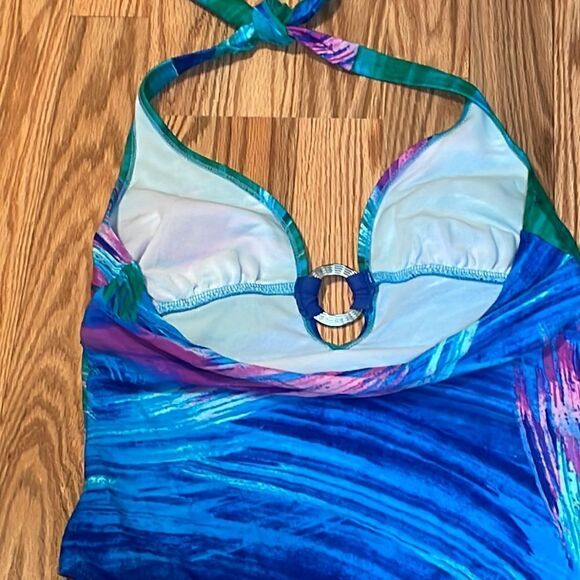 Vintage Halter Swimsuit, 1 piece swim suit, Large - Picture 5 of 7
